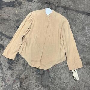 Beige 50s does 1800s Vintage Cotton HighNeck Victorian Style Film Costume Blouse